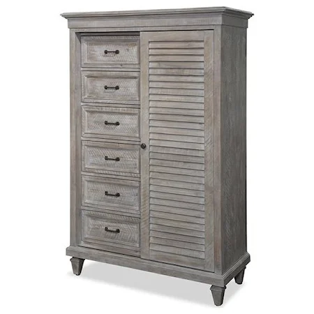 Gentleman's Chest with Eight Drawers and Sliding Door
